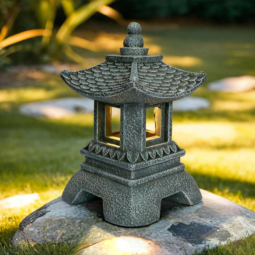 Amazon.com: TB TIBAG Solar Pagoda Decors Garden Statues, Zen Asian